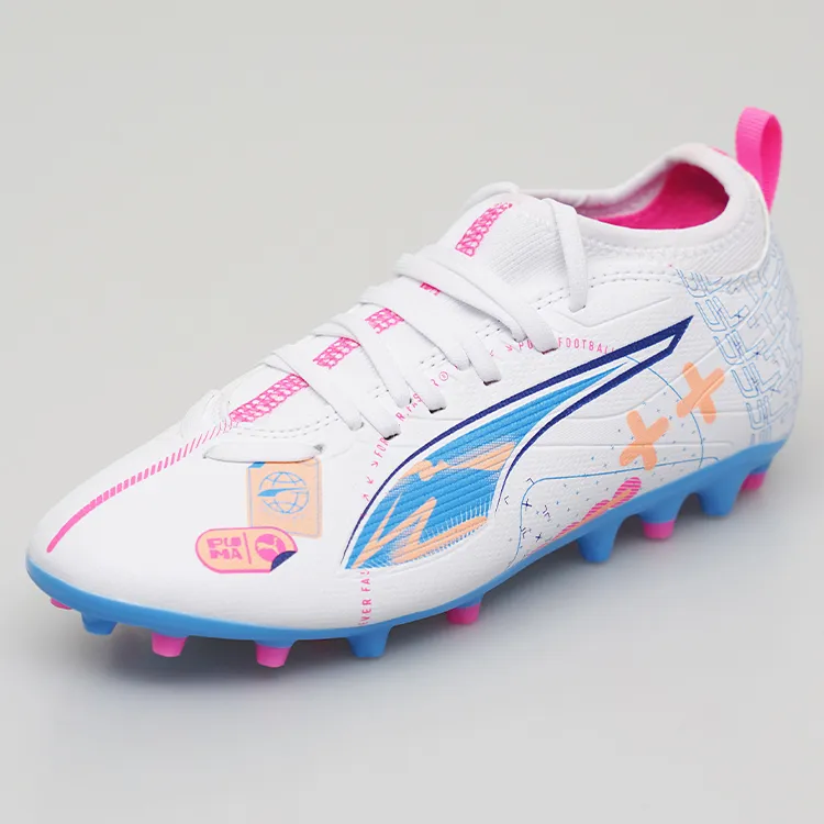 PUMA Ultra 5 Collection Soccer Shoes Unisex Low Top White/Pink-2