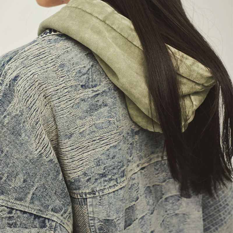 TEKABLU Loose Fit Jacket Unisex Denim Blue-6