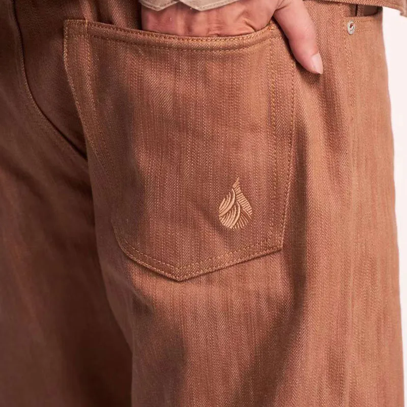 TEKABLU Jeans Men's Raw Denim Camel-8