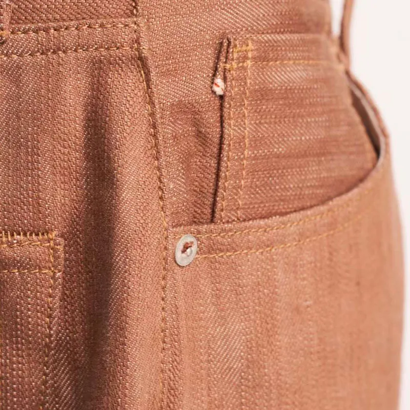 TEKABLU Jeans Men's Raw Denim Camel-6