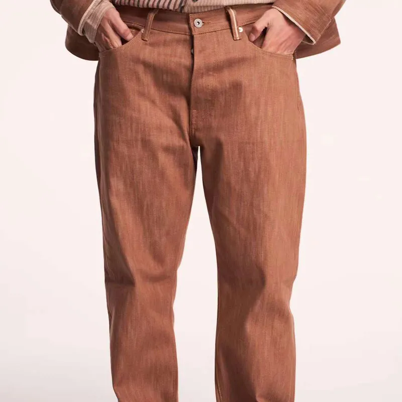 TEKABLU Jeans Men's Raw Denim Camel-3