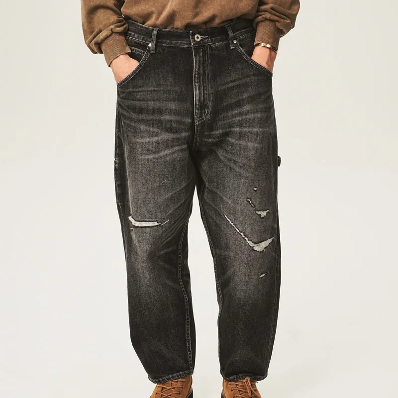 TEKABLU Jeans Men's Washed Black-2