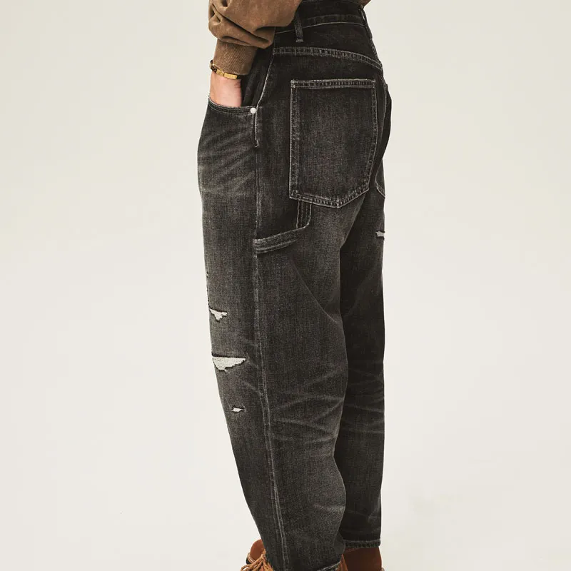 TEKABLU Jeans Men's Washed Black-4