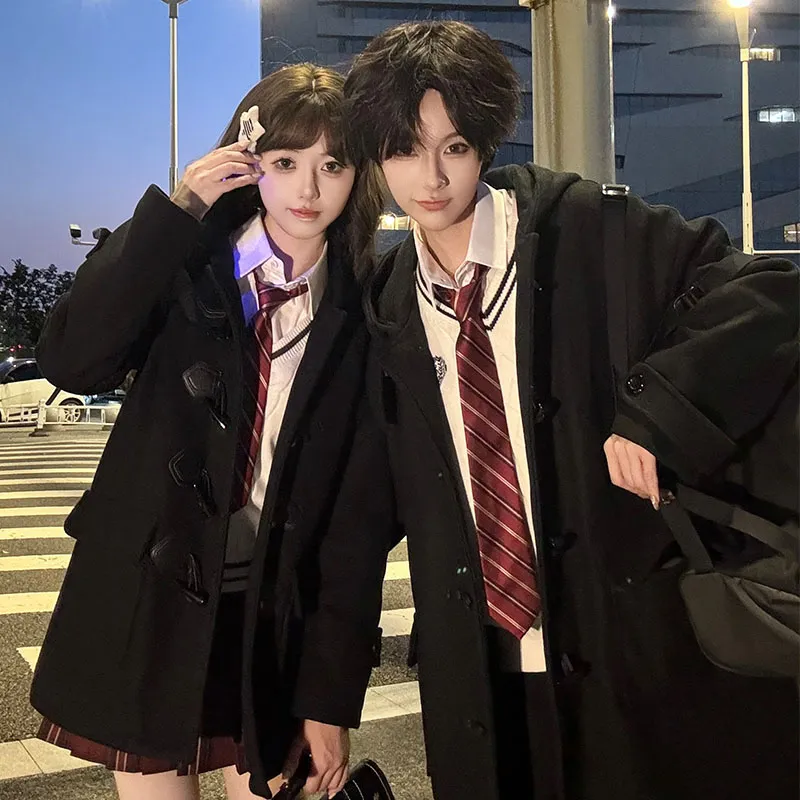 YuChaJia Uniforms Men Long Ox Horn Button Coat Set Coat+Shirt+Vest+Suit Pants-3