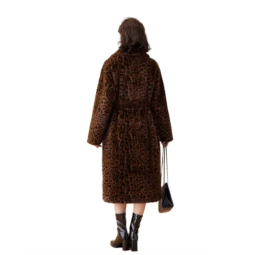 WELKIN&WZWJ Velvet-feel Coat Women's Leopard Print