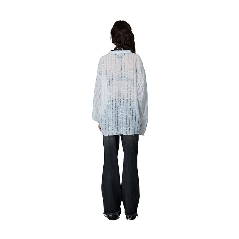BE ALL KABUTO Drop Shoulder Sleeve T Shirt Women's White-0