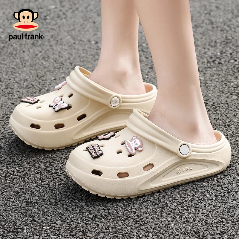 PAUL FRANK Comfortable Slip Resistant And Abrasion Resistant Slippers Unisex Couple's Gray-3