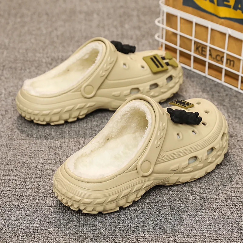 Darcy Sen Cotton Slippers Khaki/Black/Gray-7