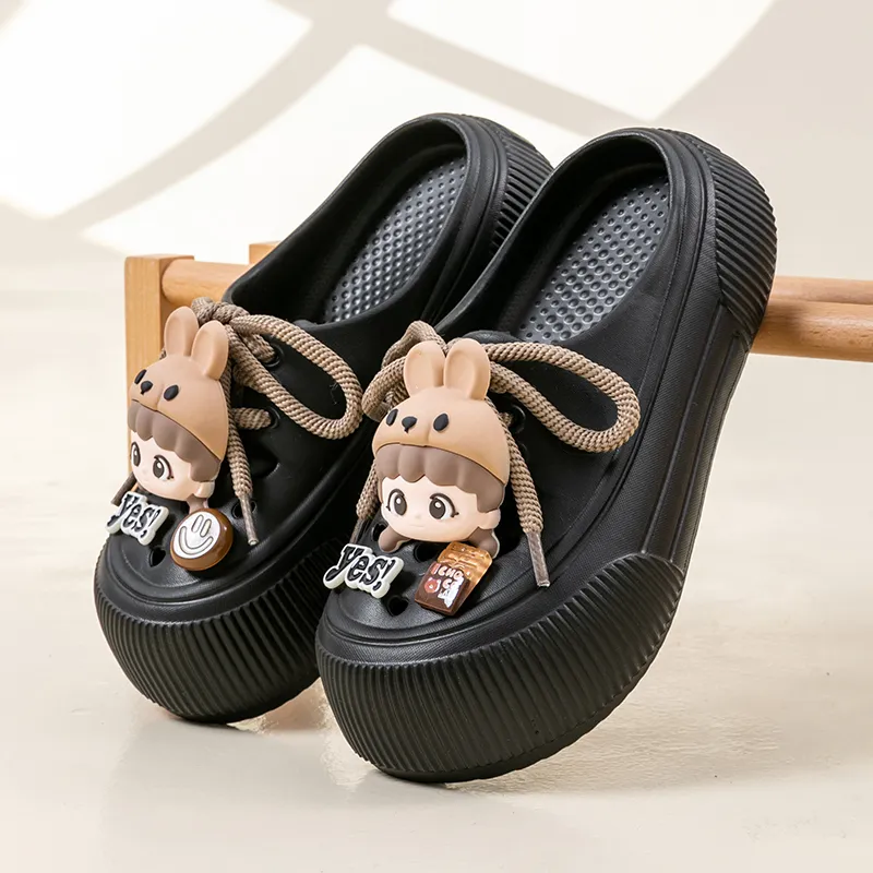 Darcy Sen Sandal Slippers Ecru/Matte Black-10