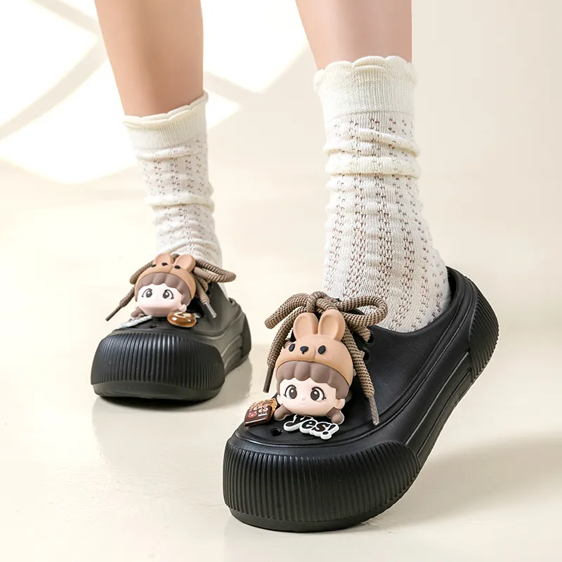 Darcy Sen Sandal Slippers Ecru/Matte Black-12