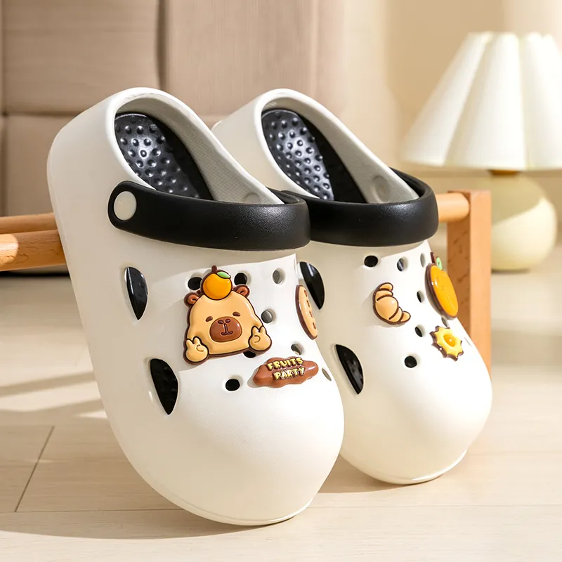 Darcy Sen Slippers White Black/Beige Coffee-2