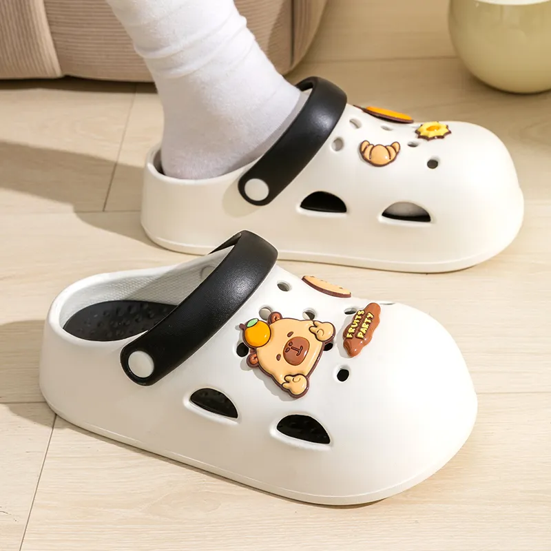 Darcy Sen Slippers White Black/Beige Coffee-6