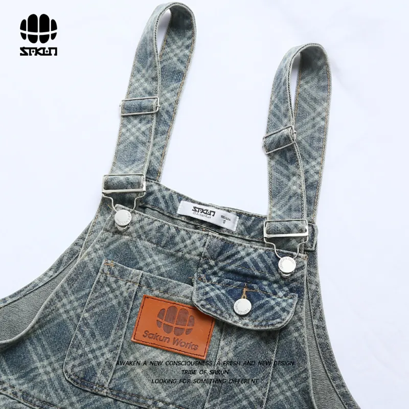 SAKUN Overalls Women's Denim Blue-5