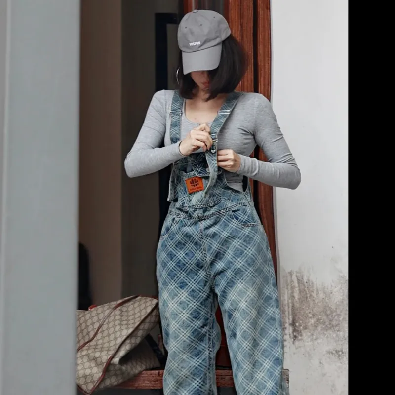 SAKUN Overalls Women's Denim Blue-6
