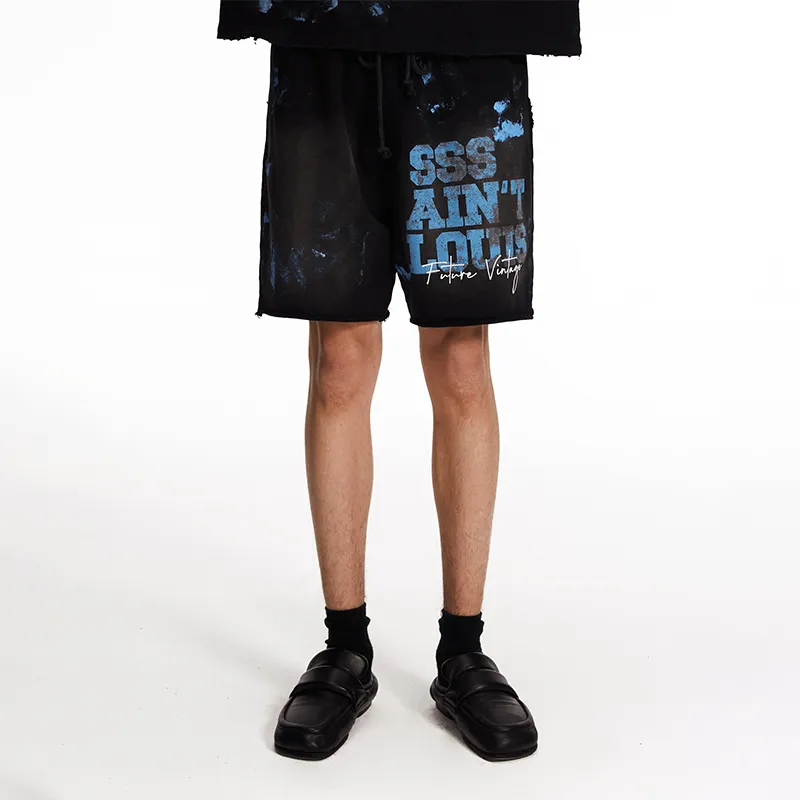 SSSAINT LOUIS Casual Shorts Unisex Black-2