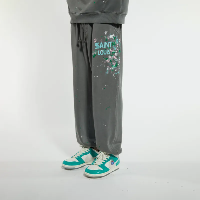 SSSAINT LOUIS Knitted Sweatpants Unisex Washed Gray-2