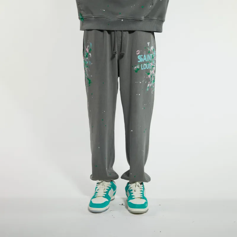 SSSAINT LOUIS Knitted Sweatpants Unisex Washed Gray-1