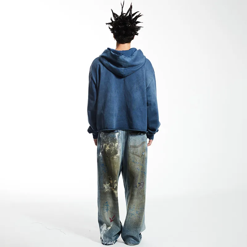 SSSAINT LOUIS Casual Pants Unisex Washed Blue-6