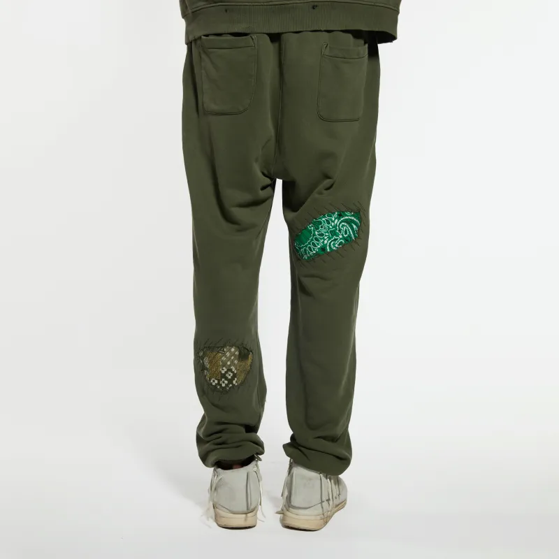 SSSAINT LOUIS Knitted Sweatpants Unisex Olive Green-2