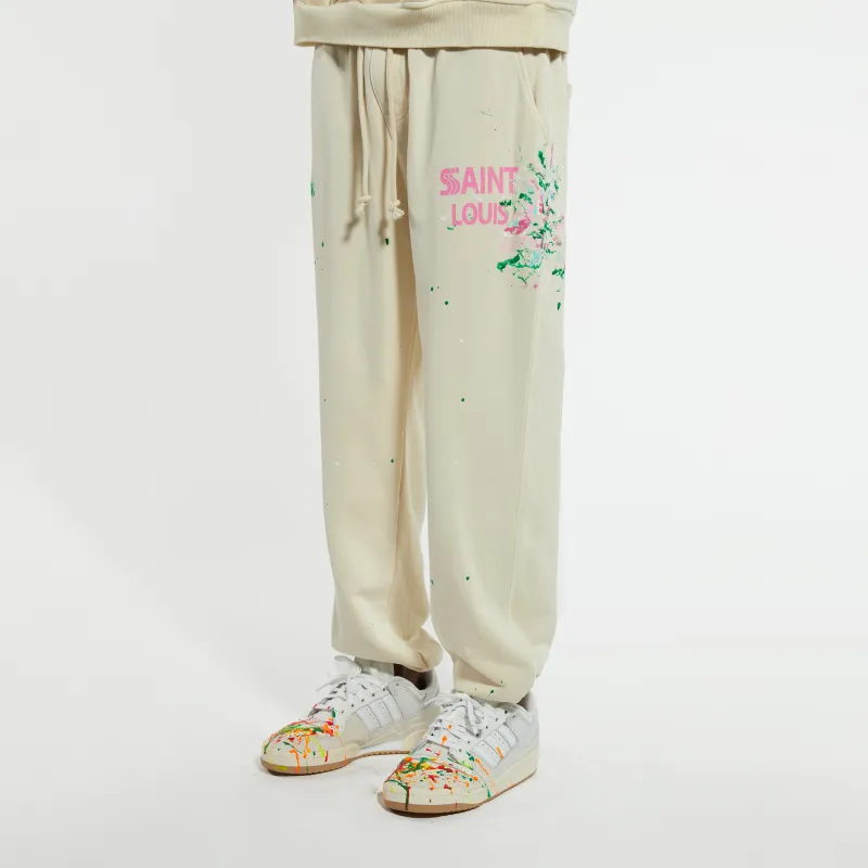 SSSAINT LOUIS Knitted Sweatpants Unisex Milkshake White-2