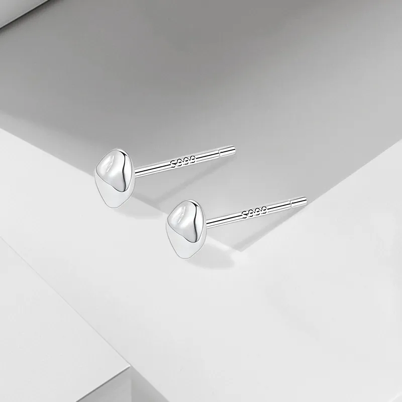 VEZA Sterling Silver Stud Earrings Unisex-5