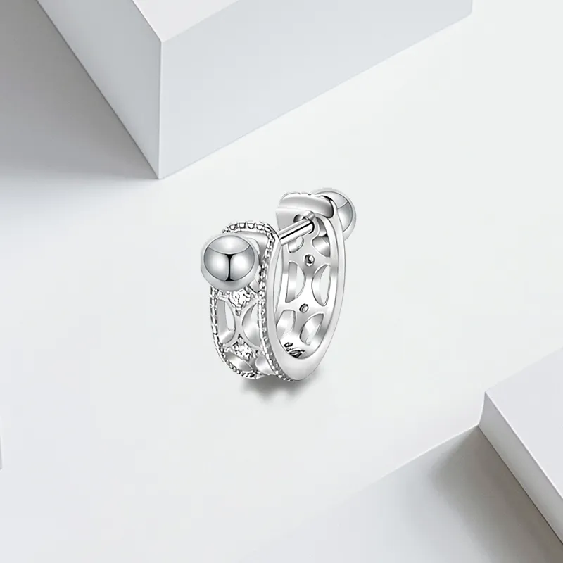 VEZA Sterling Silver Stud Earrings Unisex-4