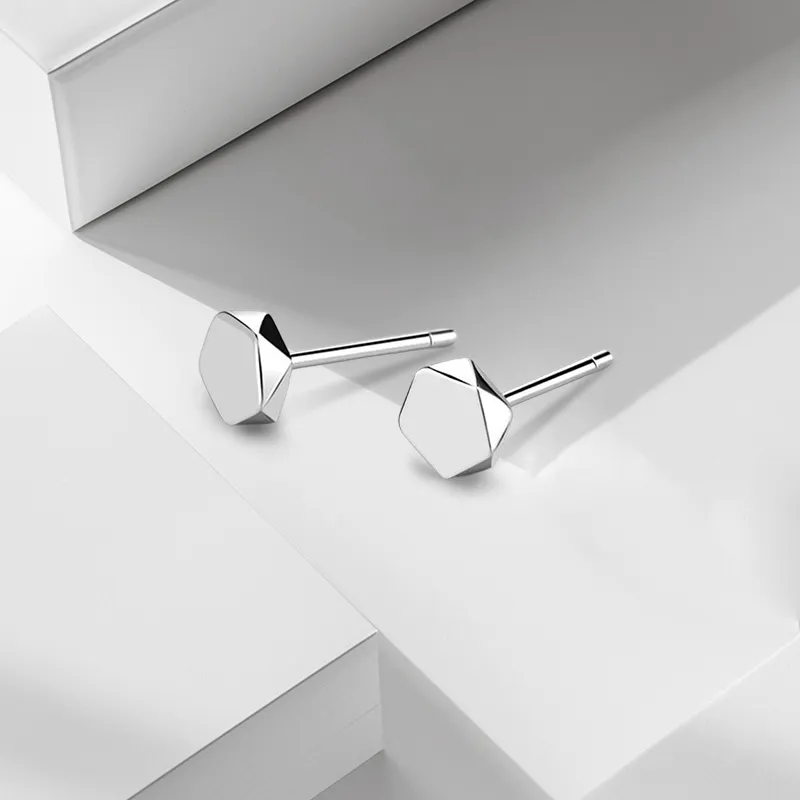 VEZA 999 Fine Silver Stud Earrings Women's-3