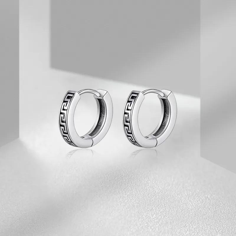 VEZA S925 Silver Earrings Men's-6