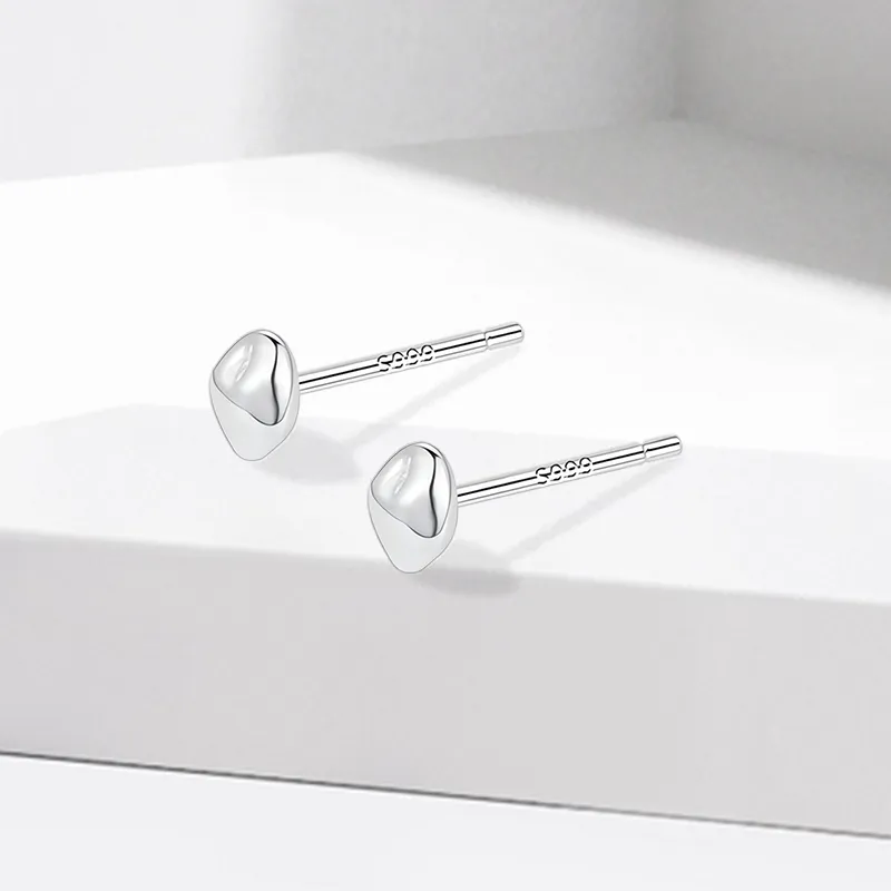 VEZA Sterling Silver Stud Earrings Unisex-2