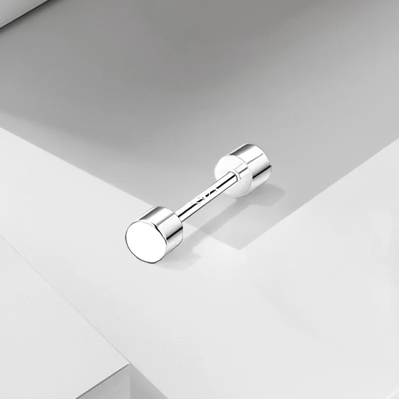 VEZA Sterling Silver Stud Earrings Unisex-4
