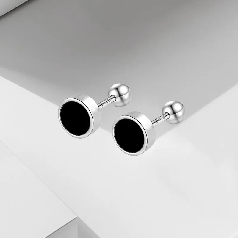 VEZA Sterling Silver Stud Earrings Unisex-3