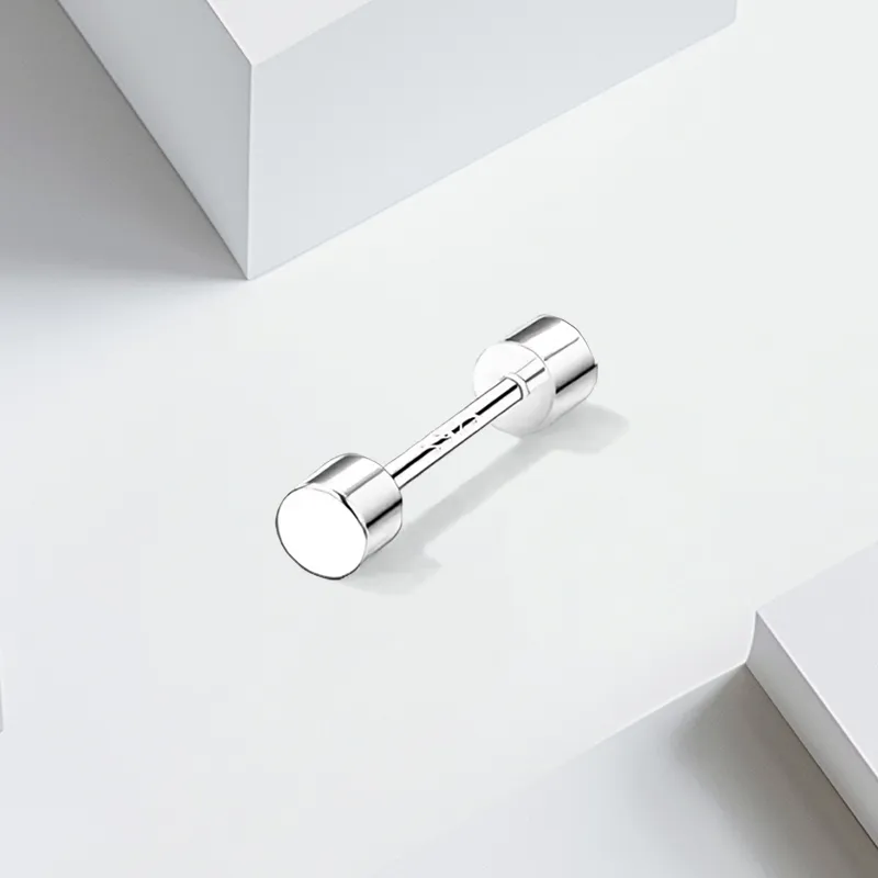 VEZA Sterling Silver Stud Earrings Unisex-3