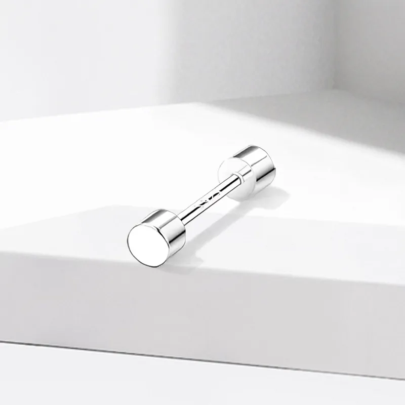 VEZA Sterling Silver Stud Earrings Unisex-1
