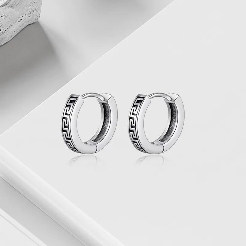 VEZA S925 Silver Earrings Men's-3