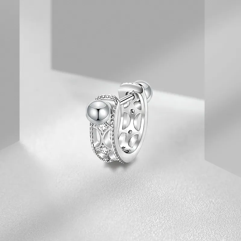 VEZA Sterling Silver Stud Earrings Unisex-1