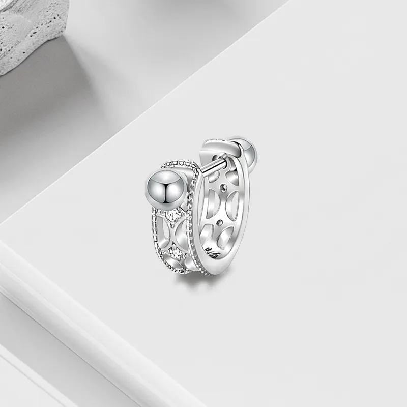 VEZA Sterling Silver Stud Earrings Unisex-3