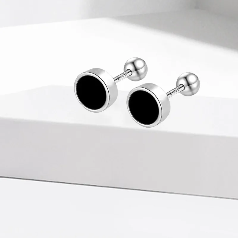VEZA Sterling Silver Stud Earrings Unisex-5