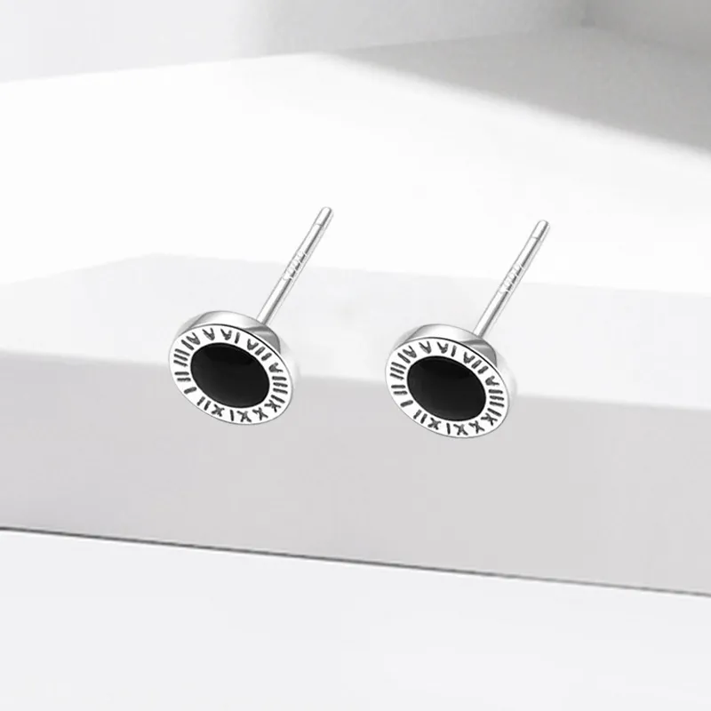 VEZA Sterling Silver Stud Earrings Unisex-1