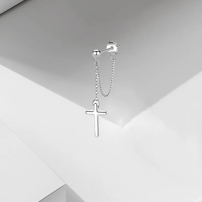 VEZA Sterling Silver Stud Earrings Unisex-4