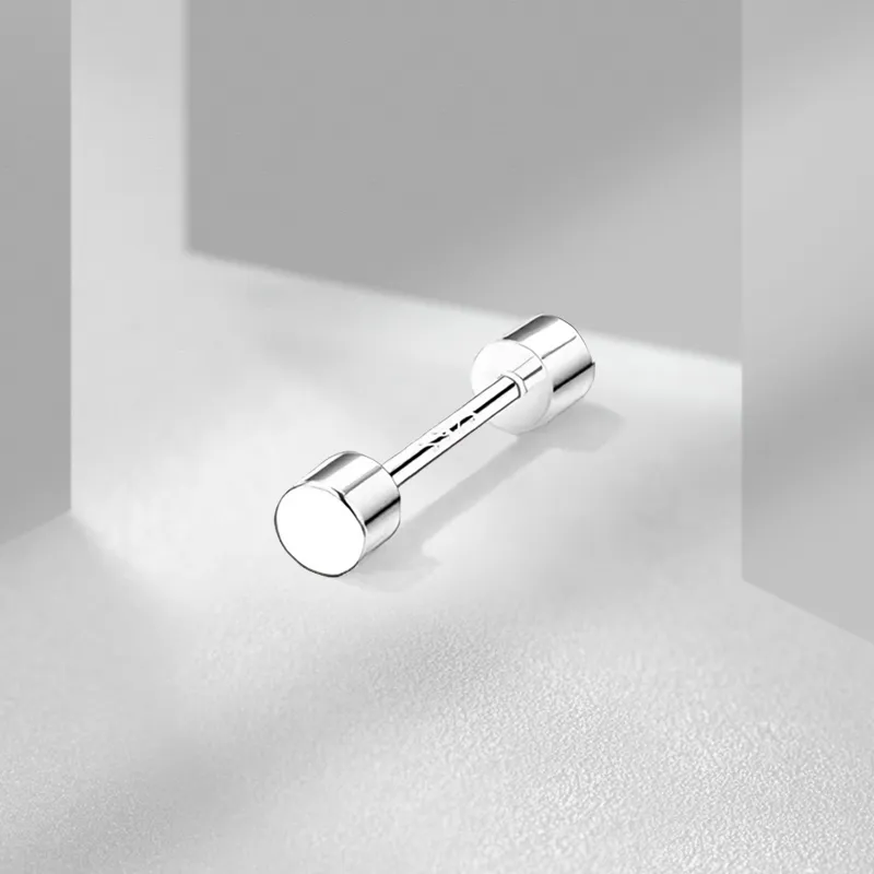 VEZA Sterling Silver Stud Earrings Unisex-5