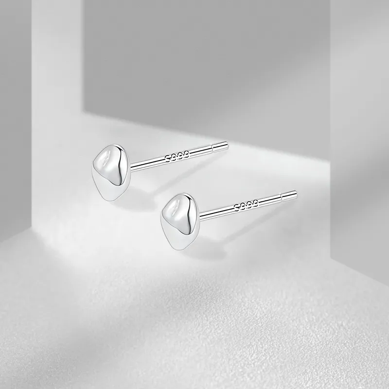 VEZA Sterling Silver Stud Earrings Unisex-6