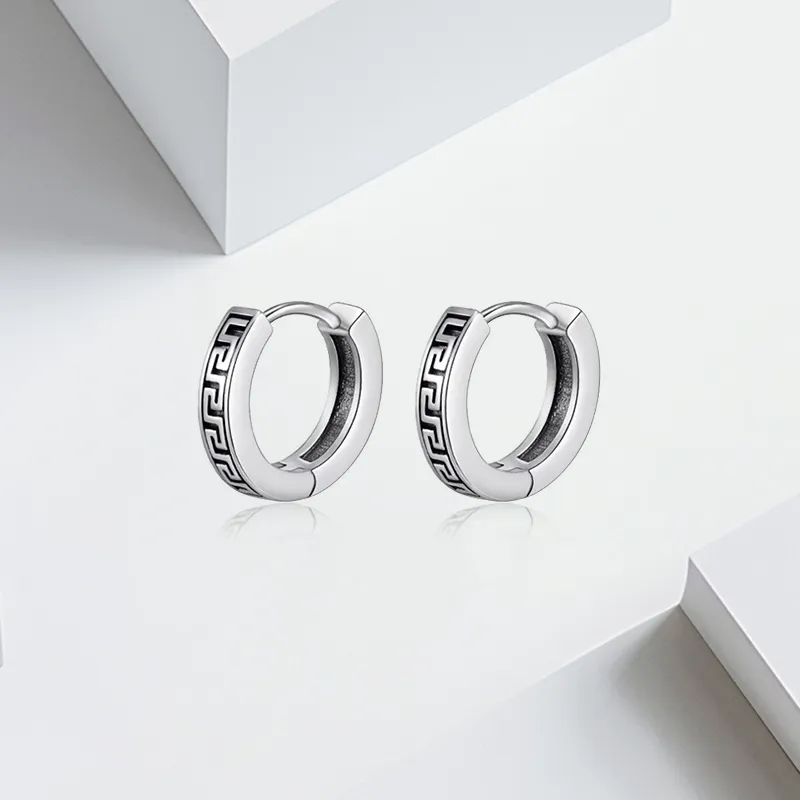 VEZA S925 Silver Earrings Men's-4