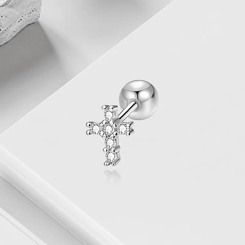VEZA Sterling Silver Stud Earrings Unisex-2