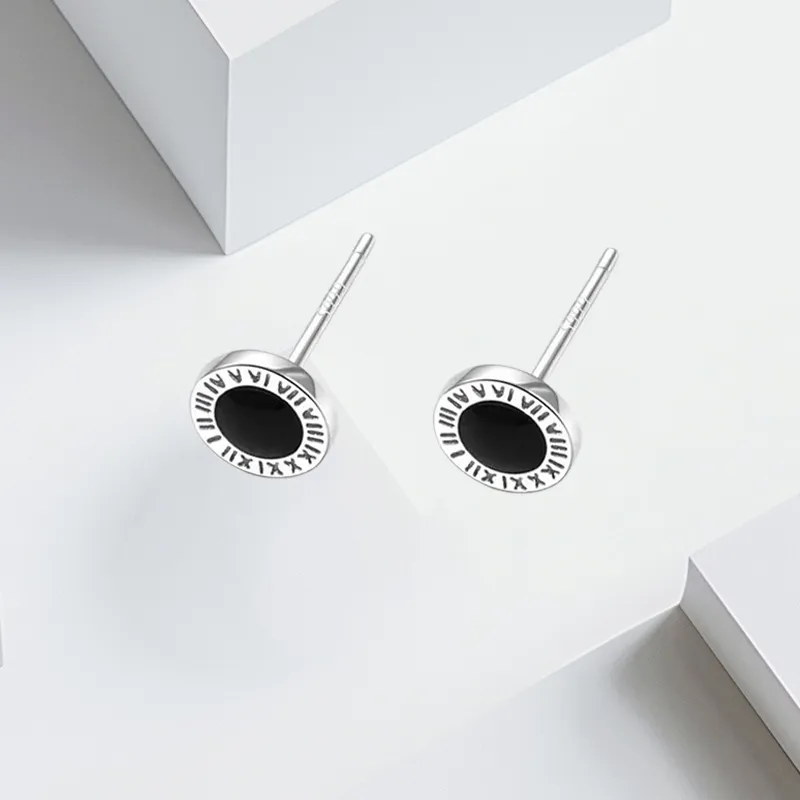 VEZA Sterling Silver Stud Earrings Unisex-3