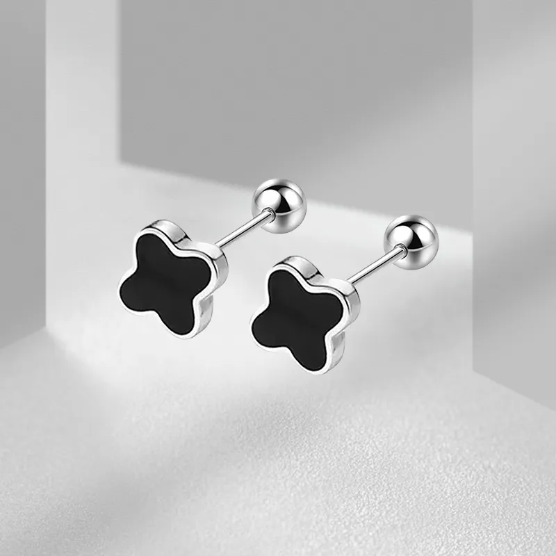 VEZA Sterling Silver Stud Earrings Unisex-5