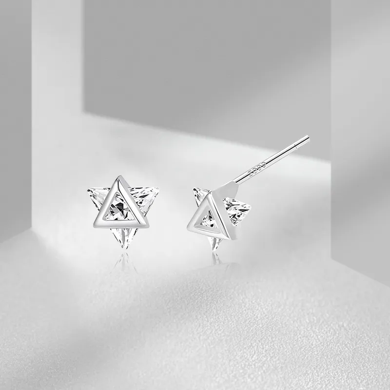 VEZA Sterling Silver Stud Earrings Unisex-6