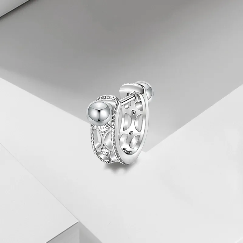 VEZA Sterling Silver Stud Earrings Unisex-5