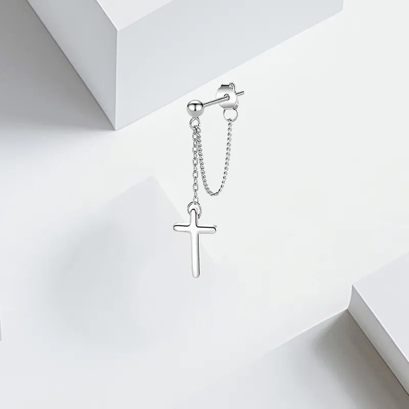 VEZA Sterling Silver Stud Earrings Unisex-3