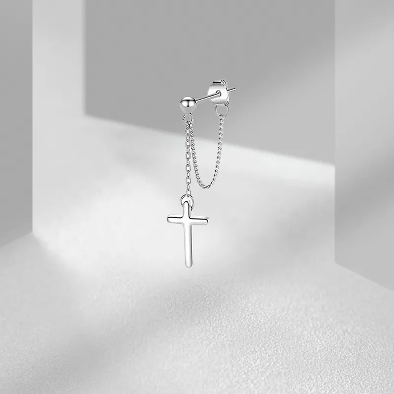 VEZA Sterling Silver Stud Earrings Unisex-5