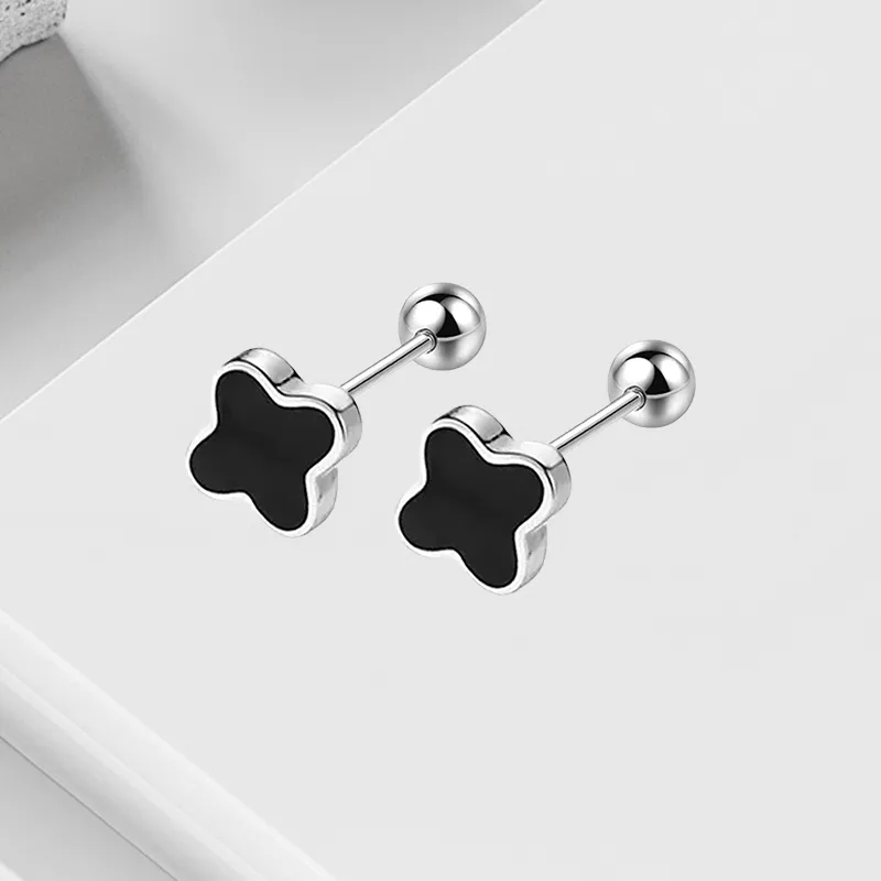 VEZA Sterling Silver Stud Earrings Unisex-2
